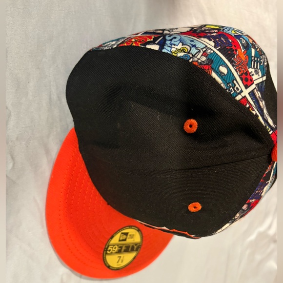 New Era San Francisco Giants Black & Orange Comic-Panel Fitted Hat - Picture 5 of 6